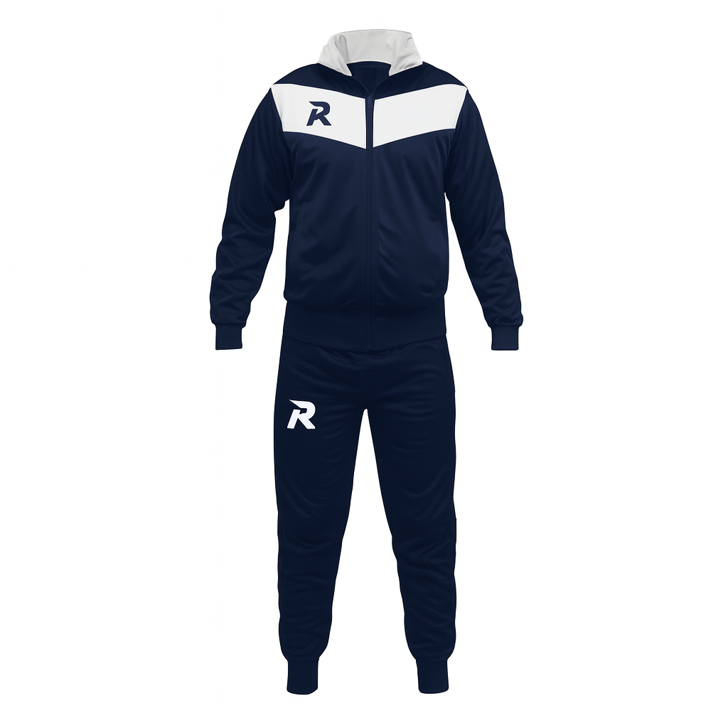 Sports Tracksuit with Full-Zip Jacket and Joggers - Blue
