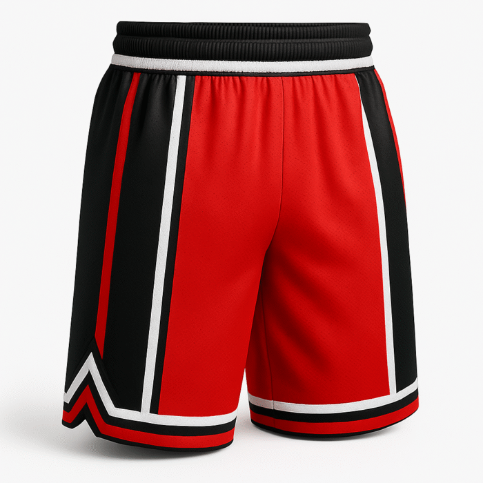 Red & Black Panel Sports Shorts