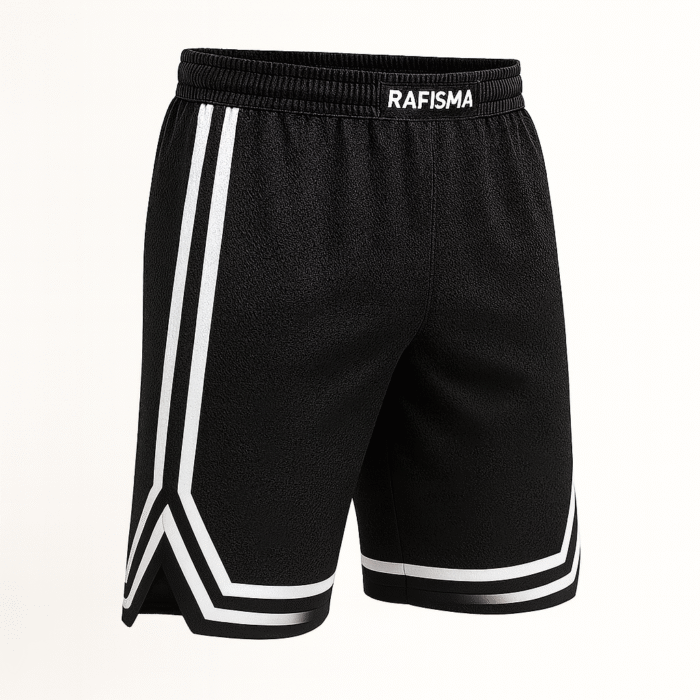 Black Athletic Shorts with White Side Stripes